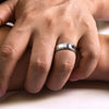 14K White Gold 7mm - High Polished Men's Wedding Band - MBH0140-70W4JJJ-Gabriel & Co.-Renee Taylor Gallery