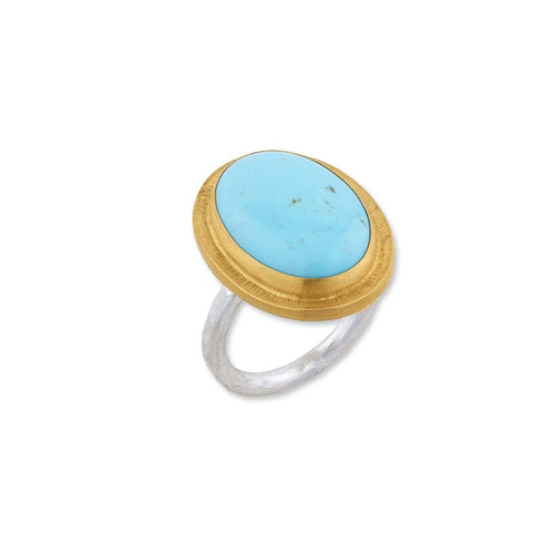 Gela Ring with Turquoise Kingman by Lika Behar