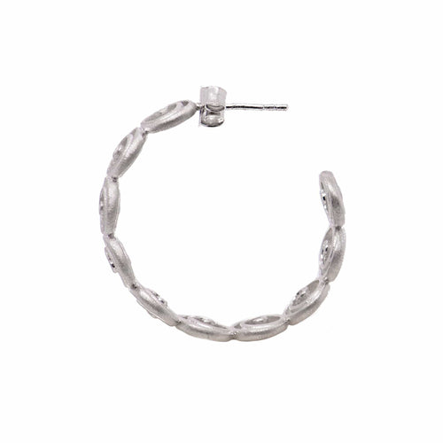 Gratitude Hoop Silver Rhodium Earrings-Joyla-Renee Taylor Gallery
