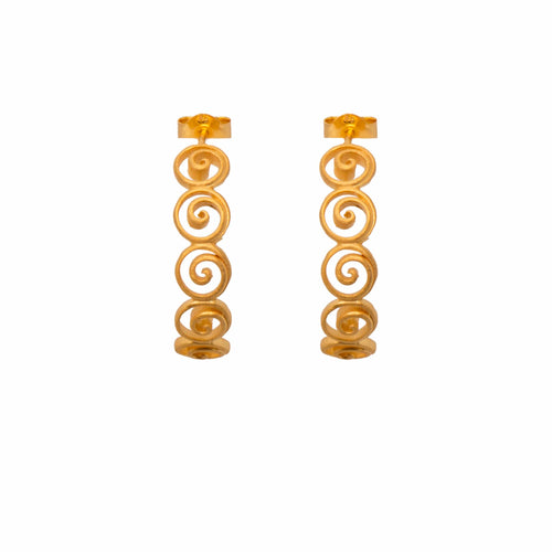 Gratitude Hoop 24K Gold Vermeil Earrings-Joyla-Renee Taylor Gallery