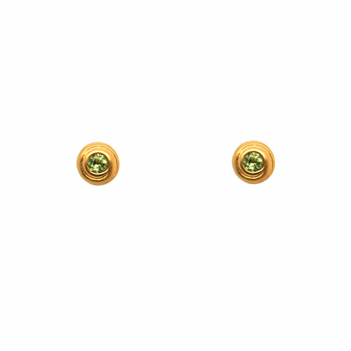 Gratitude Swirl Post Peridot 24K Gold Vermeil Earrings-Joyla-Renee Taylor Gallery