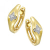 14K Gold Diamond Accent Sculpted Huggie Hoop Earrings - ER10987-4YC-Gems One-Renee Taylor Gallery