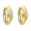 14K Gold Diamond Accent Sculpted Huggie Hoop Earrings - ER10987-4YC-Gems One-Renee Taylor Gallery