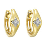 14K Gold Diamond Accent Sculpted Huggie Hoop Earrings - ER10987-4YC-Gems One-Renee Taylor Gallery