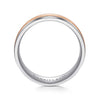 14K White-Rose Gold 7mm - Men's Wedding Band in Satin Finish - MBM0172-70T4JJJ-Gabriel & Co.-Renee Taylor Gallery
