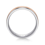 14K White-Rose Gold 7mm - Men's Wedding Band in Satin Finish - MBM0172-70T4JJJ-Gabriel & Co.-Renee Taylor Gallery