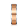 14K White-Rose Gold 7mm - Men's Wedding Band in Satin Finish - MBM0172-70T4JJJ-Gabriel & Co.-Renee Taylor Gallery
