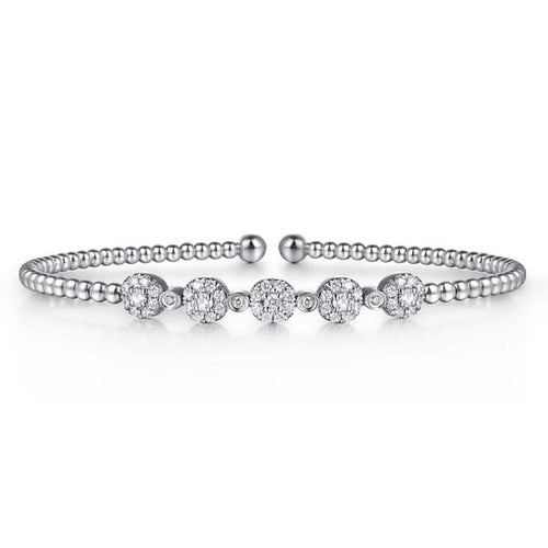 14K White Gold Diamond Bangle Bracelet – BG4335-W-Gabriel & Co.-Renee Taylor Gallery