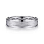 14K White Gold 6mm - Men's Wedding Band in Satin Finish - MBH0191-60W4JJJ-Gabriel & Co.-Renee Taylor Gallery