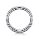 14K White Gold 6mm - Men's Wedding Band in Satin Finish - MBH0191-60W4JJJ-Gabriel & Co.-Renee Taylor Gallery