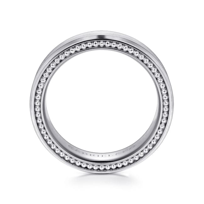 14K White Gold 6mm - Men's Wedding Band in Satin Finish - MBH0191-60W4JJJ-Gabriel & Co.-Renee Taylor Gallery
