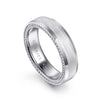 14K White Gold 6mm - Men's Wedding Band in Satin Finish - MBH0191-60W4JJJ-Gabriel & Co.-Renee Taylor Gallery