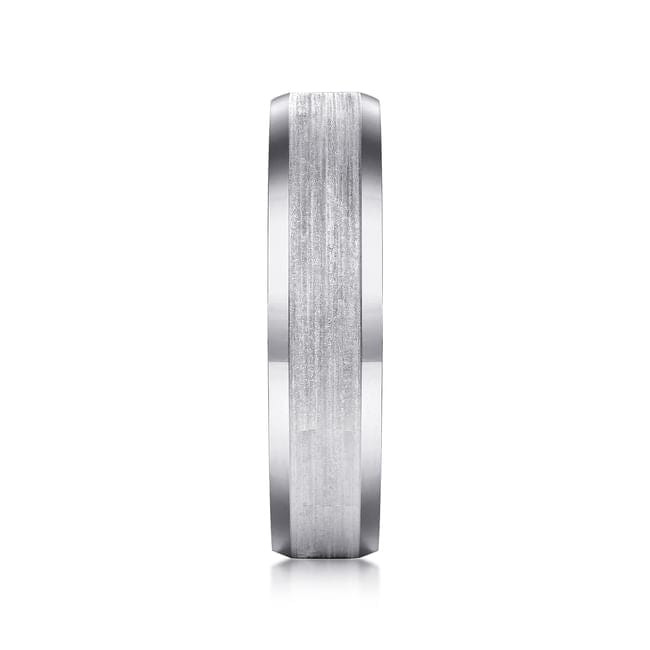 14K White Gold 6mm - Men's Wedding Band in Satin Finish - MBH0191-60W4JJJ-Gabriel & Co.-Renee Taylor Gallery