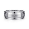 14K White Gold 8mm - Carved Station Men's Wedding Band in Satin Finish - MBH0224-80W4JJJ-Gabriel & Co.-Renee Taylor Gallery