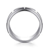 14K White Gold 8mm - Carved Station Men's Wedding Band in Satin Finish - MBH0224-80W4JJJ-Gabriel & Co.-Renee Taylor Gallery