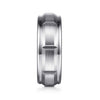 14K White Gold 8mm - Carved Station Men's Wedding Band in Satin Finish - MBH0224-80W4JJJ-Gabriel & Co.-Renee Taylor Gallery