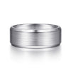 14K White Gold 8mm - Satin Finish Men's Wedding Band with Beveled Edge - MBM0124-80W4JJJ-Gabriel & Co.-Renee Taylor Gallery