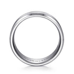 14K White Gold 8mm - Satin Finish Men's Wedding Band with Beveled Edge - MBM0124-80W4JJJ-Gabriel & Co.-Renee Taylor Gallery