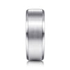 14K White Gold 8mm - Satin Finish Men's Wedding Band with Beveled Edge - MBM0124-80W4JJJ-Gabriel & Co.-Renee Taylor Gallery