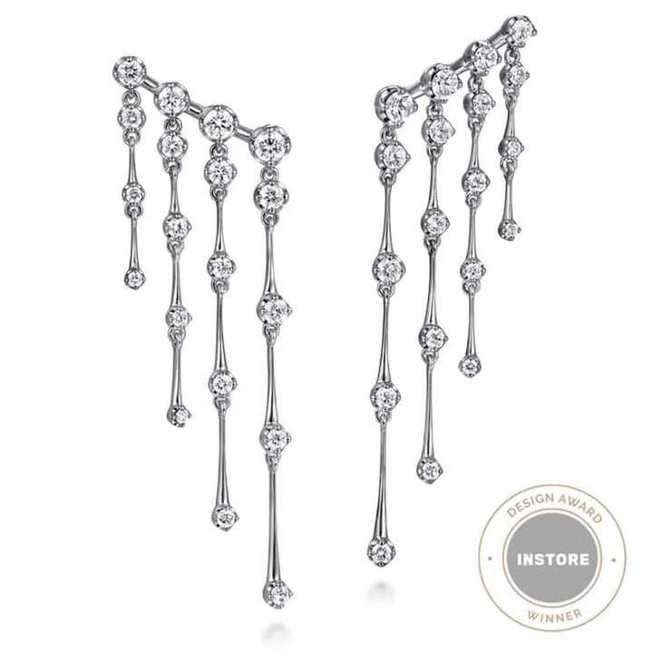 14K White Gold Diamond Tassel Ear Climber Earrings – EG15067W45JJ-Gabriel & Co.-Renee Taylor Gallery