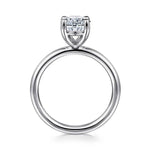 14K White Gold Oval Solitaire Engagement Ring (Setting Only) - ER15619O8W4JJJ-Gabriel & Co.-Renee Taylor Gallery
