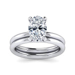 14K White Gold Oval Solitaire Engagement Ring (Setting Only) - ER15619O8W4JJJ-Gabriel & Co.-Renee Taylor Gallery
