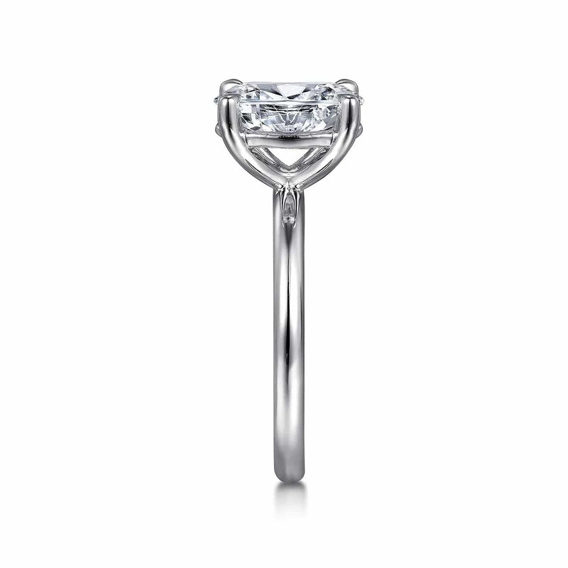 14K White Gold Oval Solitaire Engagement Ring (Setting Only) - ER15619O8W4JJJ-Gabriel & Co.-Renee Taylor Gallery