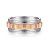 14K White-Rose Gold 8mm - Grommet Inlay Men's Two Tone Wedding Band - MBH0161-80T4JJJ-Gabriel & Co.-Renee Taylor Gallery