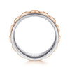 14K White-Rose Gold 8mm - Grommet Inlay Men's Two Tone Wedding Band - MBH0161-80T4JJJ-Gabriel & Co.-Renee Taylor Gallery