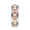 14K White-Rose Gold 8mm - Grommet Inlay Men's Two Tone Wedding Band - MBH0161-80T4JJJ-Gabriel & Co.-Renee Taylor Gallery