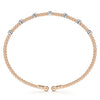 14K White & Rose Gold Bujukan Cuff Bracelet with Diamond Stations - BG4436-62T45JJ-Gabriel & Co.-Renee Taylor Gallery
