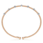 14K White & Rose Gold Bujukan Cuff Bracelet with Diamond Stations - BG4436-62T45JJ-Gabriel & Co.-Renee Taylor Gallery