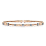 14K White & Rose Gold Bujukan Cuff Bracelet with Diamond Stations - BG4436-62T45JJ-Gabriel & Co.-Renee Taylor Gallery