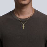 14K Yellow Gold Faceted Cross Pendant - PCM6538Y4JJJ-Gabriel & Co.-Renee Taylor Gallery