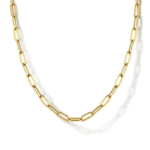14K Yellow Gold Paperclip Chain Necklace – NK6768H-24Y4JJJ-Gabriel & Co.-Renee Taylor Gallery