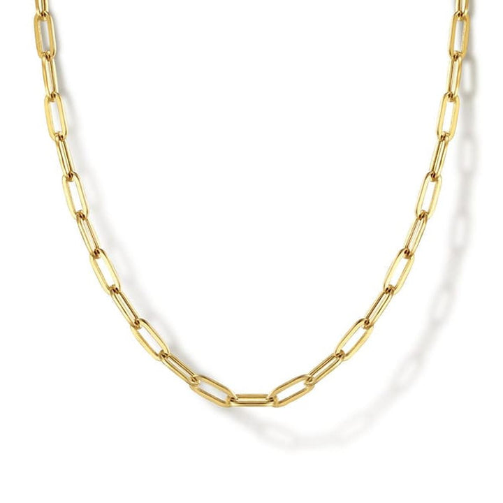14K Yellow Gold Paperclip Chain Necklace – NK6768H-24Y4JJJ-Gabriel & Co.-Renee Taylor Gallery