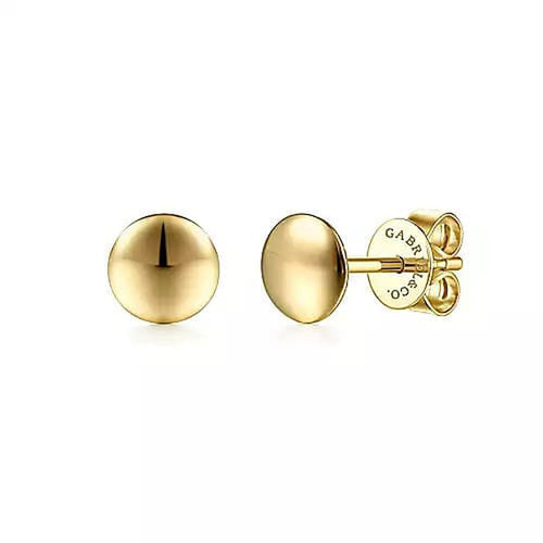 14k Yellow Gold Round Stud Earrings - EG14289Y4JJJ-Gabriel & Co.-Renee Taylor Gallery