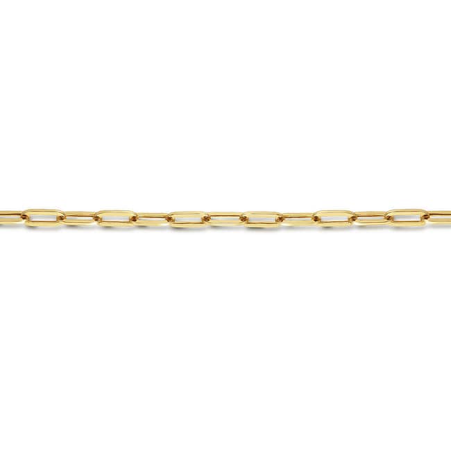 14K Yellow Gold Hollow Paperclip Chain Bracelet - TB4672Y4JJJ-Gabriel & Co.-Renee Taylor Gallery