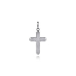 925 Sterling Silver Cross Pendant with Vertical Brush - PCM20040SVJJJ-Gabriel & Co.-Renee Taylor Gallery