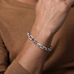 Faceted Chain Bracelet 925 Sterling Silver Black Spinel - TBM4808-85SVJBS-Gabriel & Co.-Renee Taylor Gallery