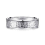 14K White Gold 6mm - Hammered Men's Wedding Band - MBM0157-60W4JJJ-Gabriel & Co.-Renee Taylor Gallery