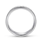 14K White Gold 6mm - Hammered Men's Wedding Band - MBM0157-60W4JJJ-Gabriel & Co.-Renee Taylor Gallery
