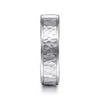 14K White Gold 6mm - Hammered Men's Wedding Band - MBM0157-60W4JJJ-Gabriel & Co.-Renee Taylor Gallery