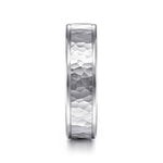 14K White Gold 6mm - Hammered Men's Wedding Band - MBM0157-60W4JJJ-Gabriel & Co.-Renee Taylor Gallery