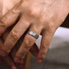14K White Gold 6mm - Hammered Men's Wedding Band - MBM0157-60W4JJJ-Gabriel & Co.-Renee Taylor Gallery