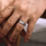 14K White Gold 6mm - Hammered Men's Wedding Band - MBM0157-60W4JJJ-Gabriel & Co.-Renee Taylor Gallery