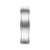 14K White Gold 6mm - Beveled Edge Men's Wedding Band in Satin Finish - MBM0109-60W4JJJ-Gabriel & Co.-Renee Taylor Gallery