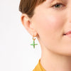 Gumdrop Cross Hoop & Charm Earrings-Turquoise Blue - ER1002GTQ00-Julie Vos-Renee Taylor Gallery