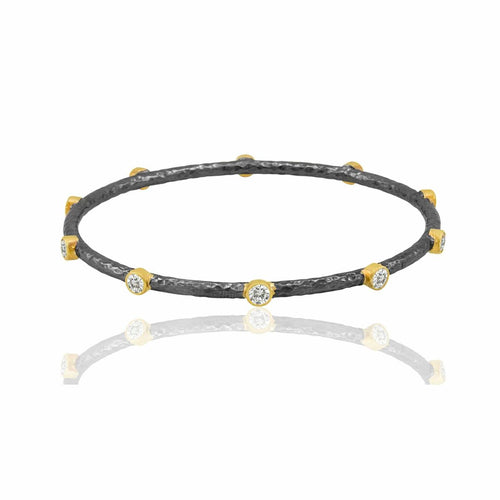 Hammered Bangle with Sapphire by Lika Behar
