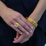 Hammered Bangle with Diamond by Lika Behar